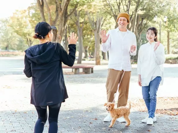 街中で挨拶