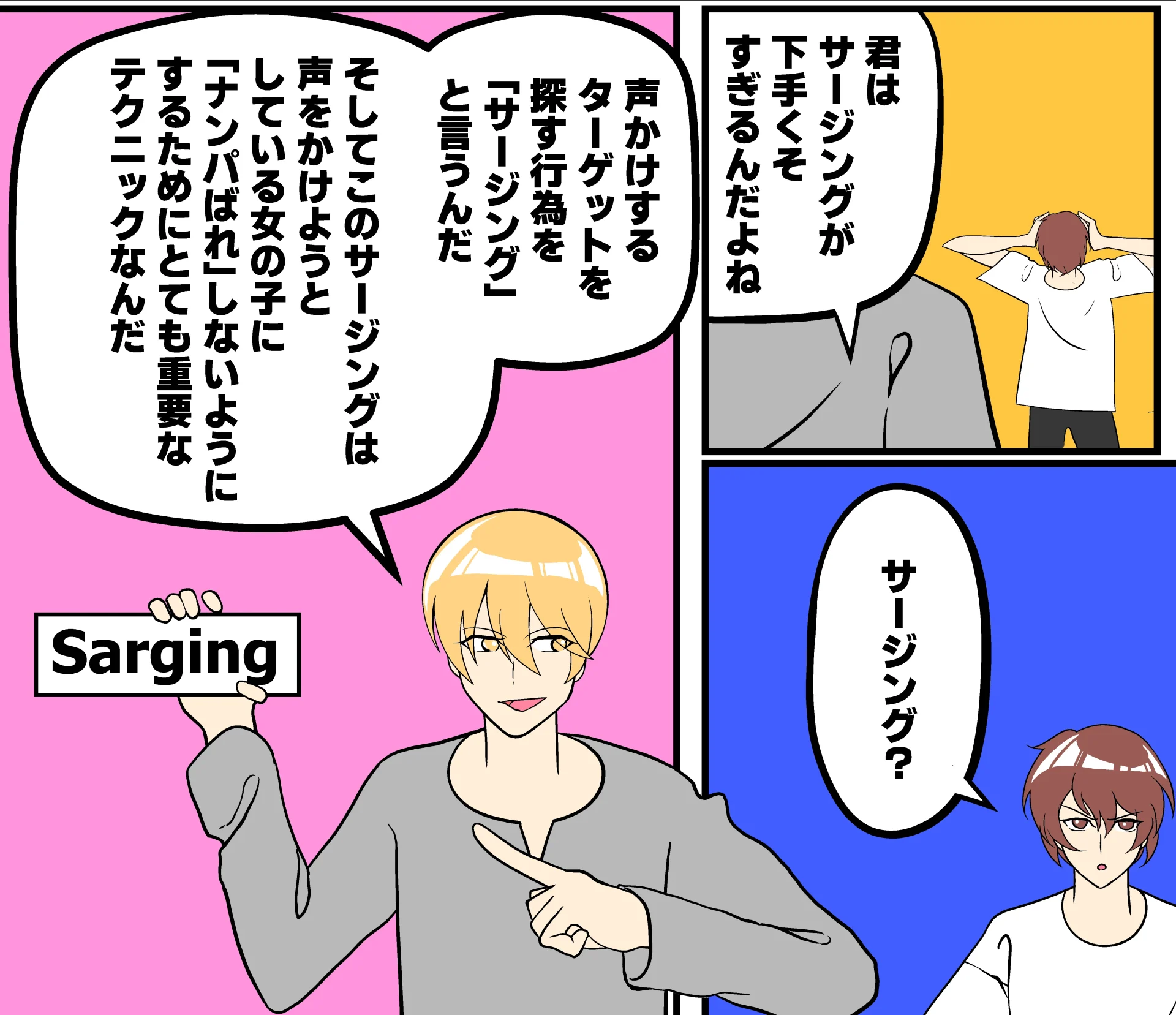 サージングの解説漫画の２ページ目