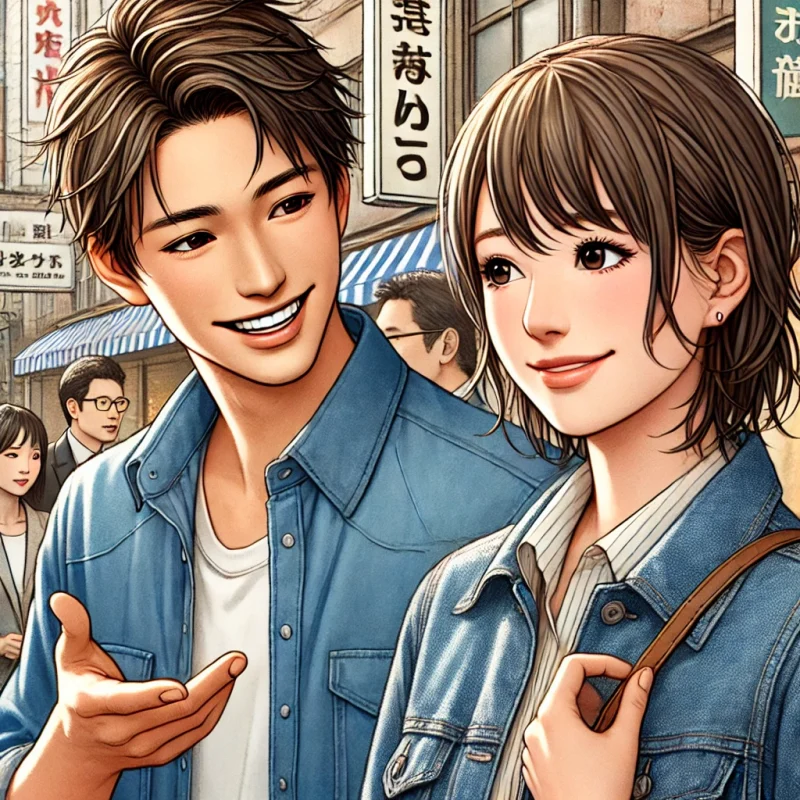人妻にナンパする男