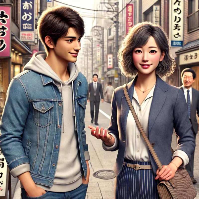 人妻にナンパする男