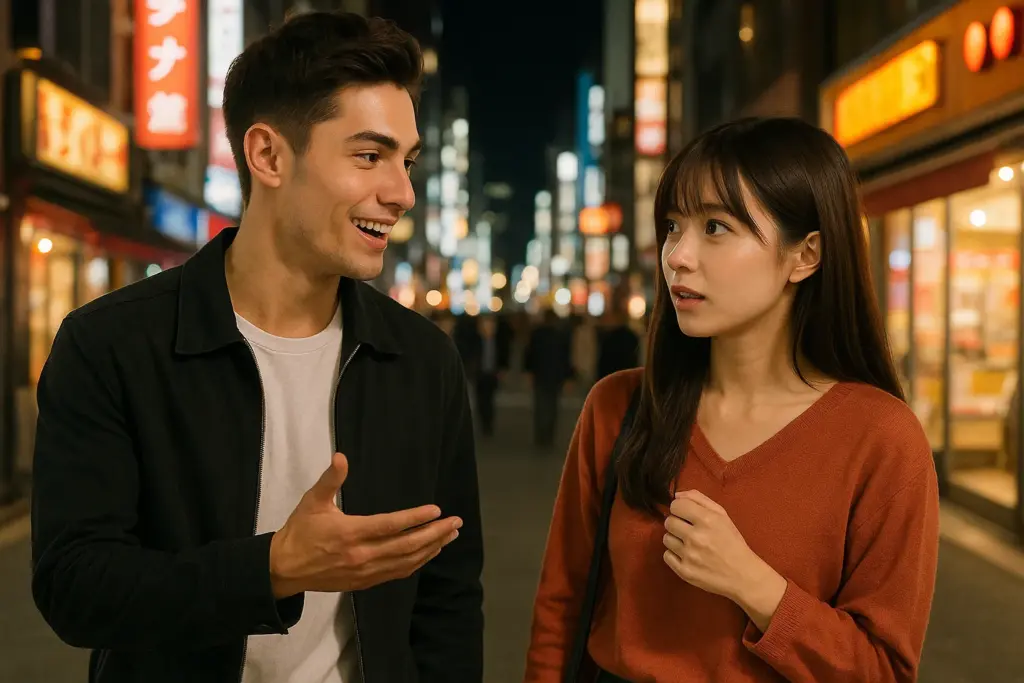ナンパする男
